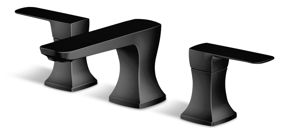 Aztek Double Handle Widespread 8-in Centreset Bathroom Sink Faucet with Pop-up Drain, Matte Black