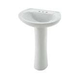 Pedestal Sink with Leg, White, 22.64 x 18 x 33.66-in