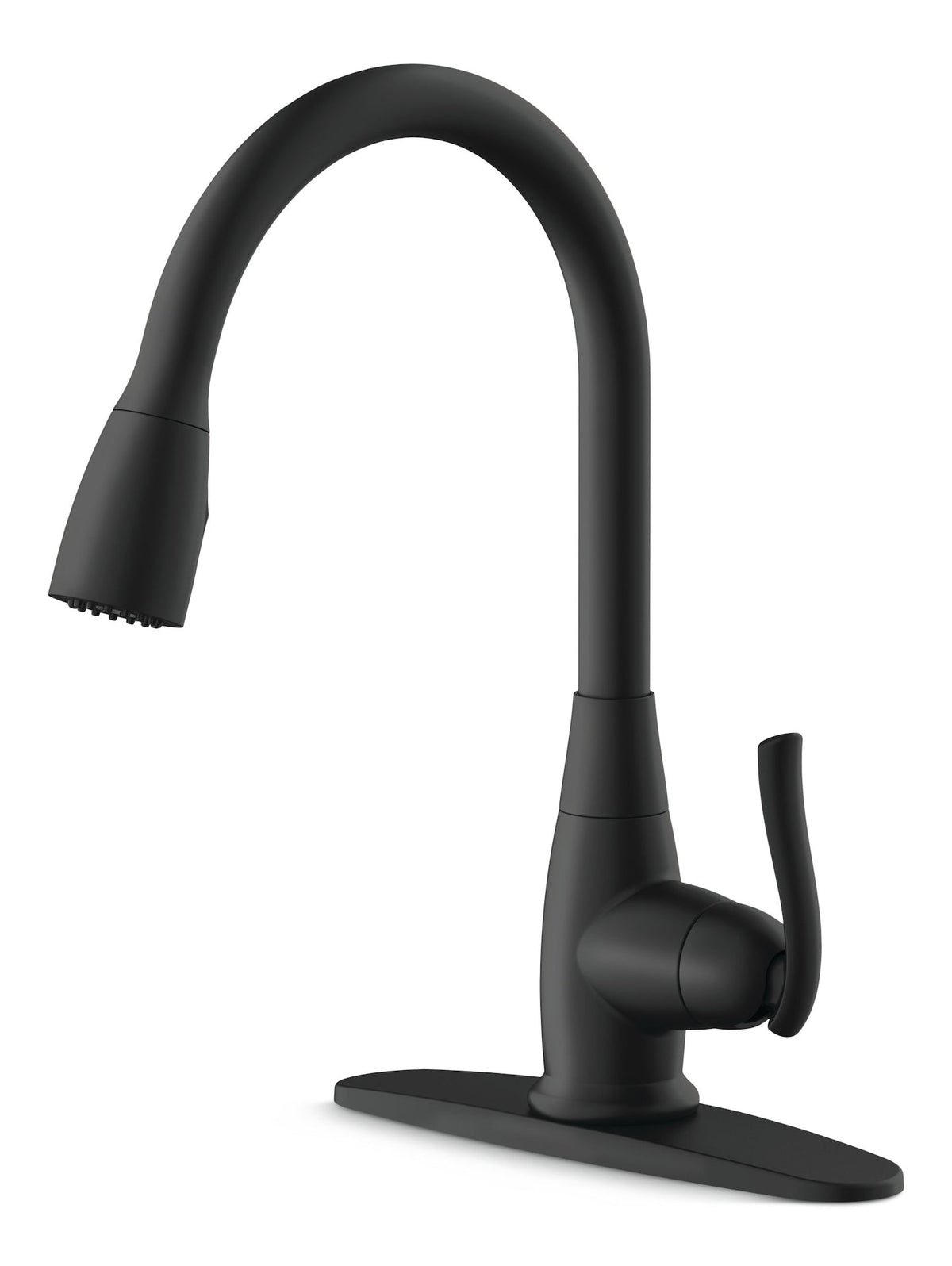 Terrazo 1-Handle Pull Down Kitchen Faucet, Matte Black