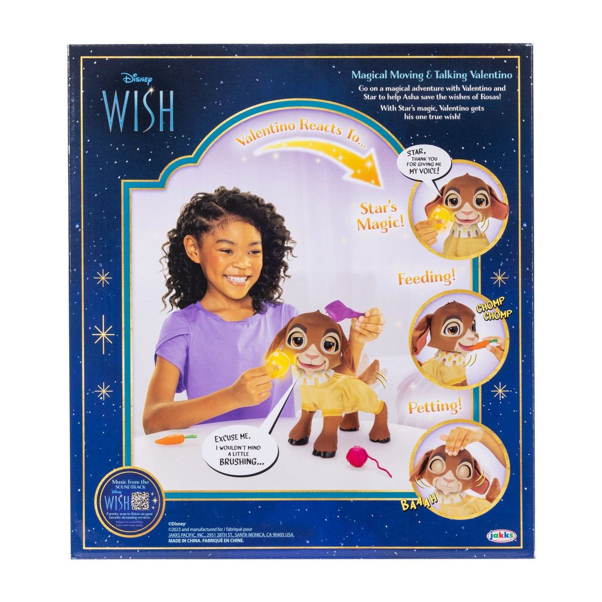 Wish Magical Movable & Talking Valentino & Star Set with Sounds, Large Interactive 12-in Toy Figure for Kids, Ages 3+
