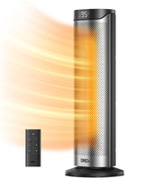 Home 1500W PTC Convection Oscillating Ceramic Electric Tower Heater, 23-in