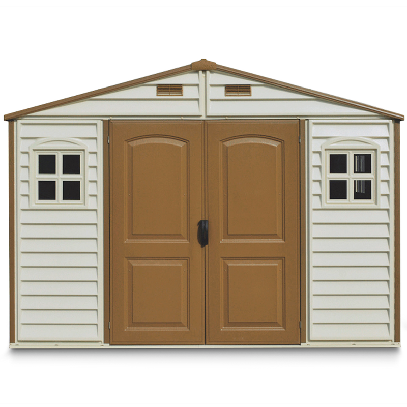 Woodside Vinyl Resin Garden Shed, Brown, 10-1/2-ft x 8-ft O8222