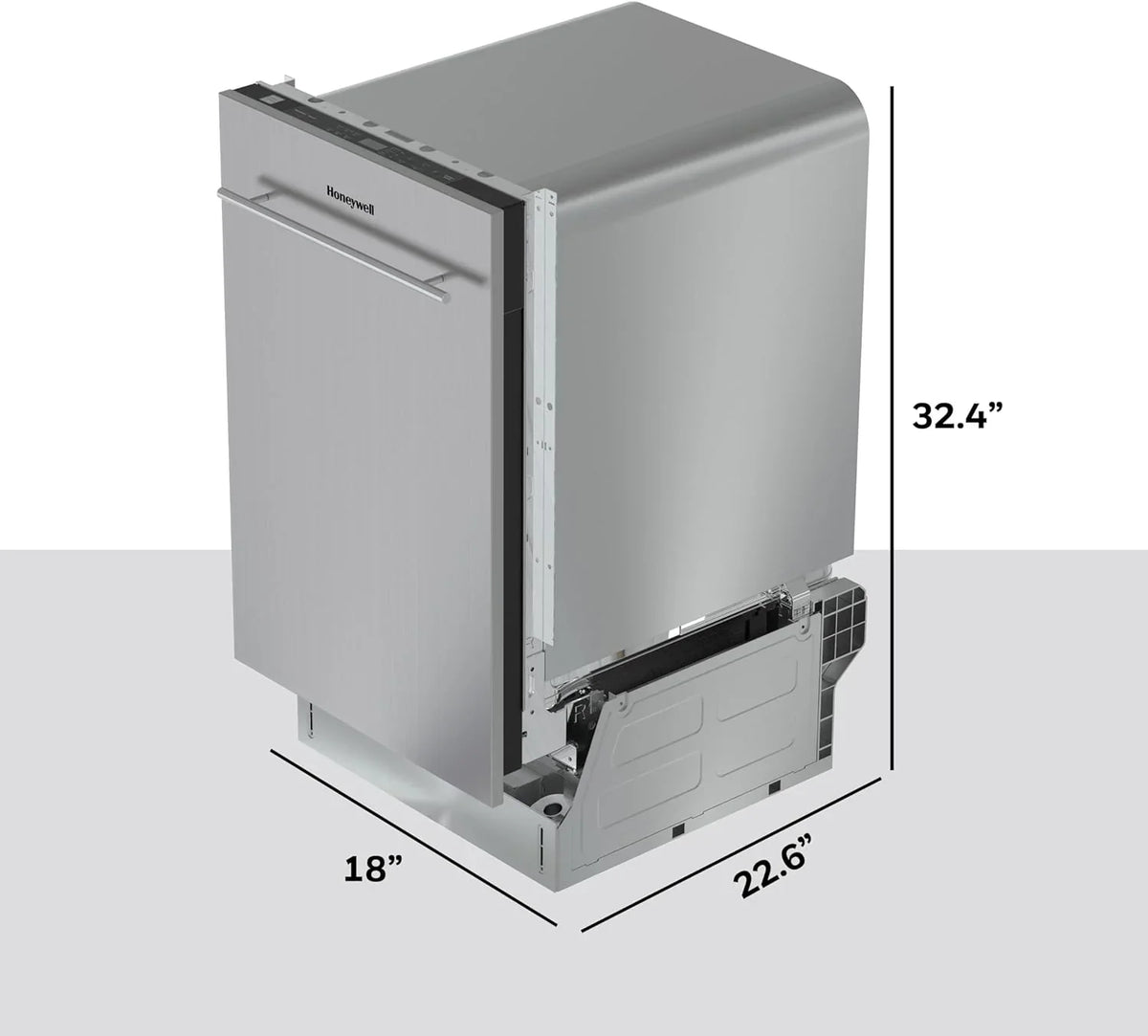 18 Inch Dishwasher with 8 Place settings, 6 Washing Programs, Stainless Steel Tub, UL/Energy Star- Stainless Steel
