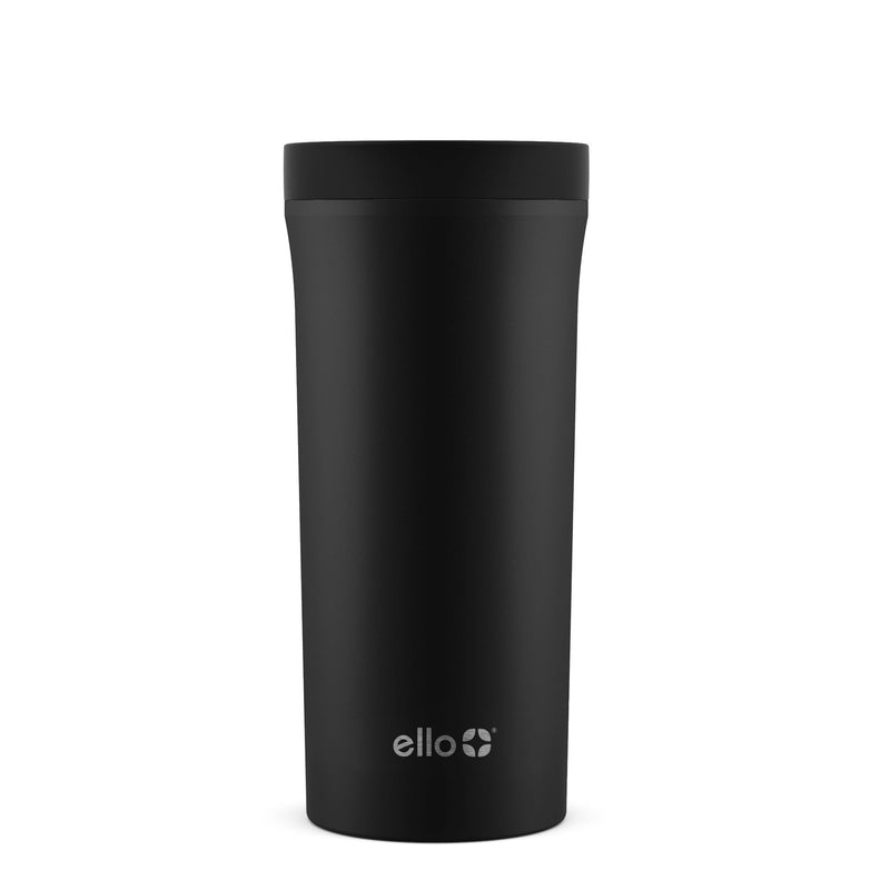 Arabica Vacuum Insulated Stainless Steel Travel Mug, 14-oz, Black, with Leakproof Slider Lid O1771