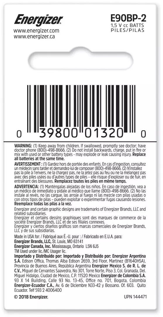 2-pk E90 1.5V / 1.5 Volt N Size Alkaline Batteries, Long Lasting