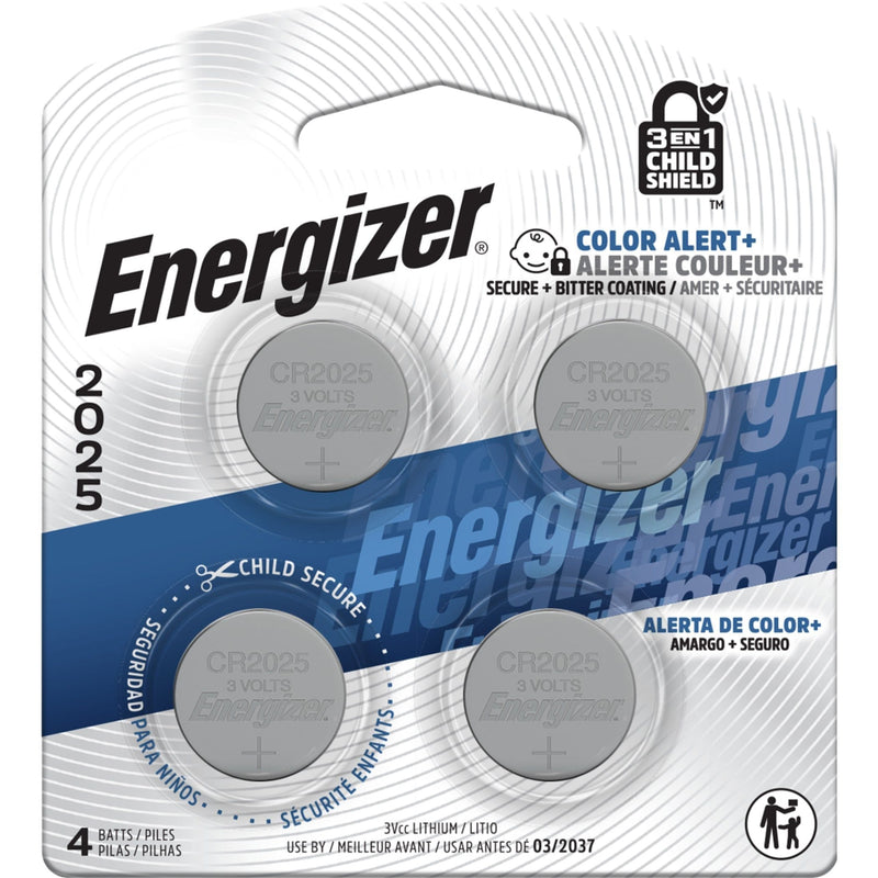 2025 3V Lithium Coin Batteries, Long-Lasting, 4-pk J6021