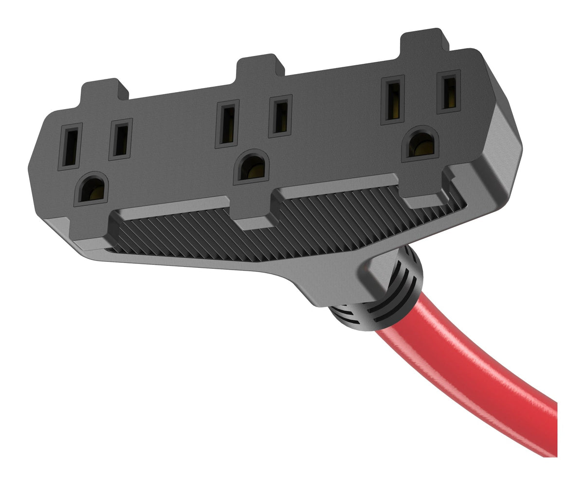 30A 25-ft Triple-Outlet Extension Cord, Red