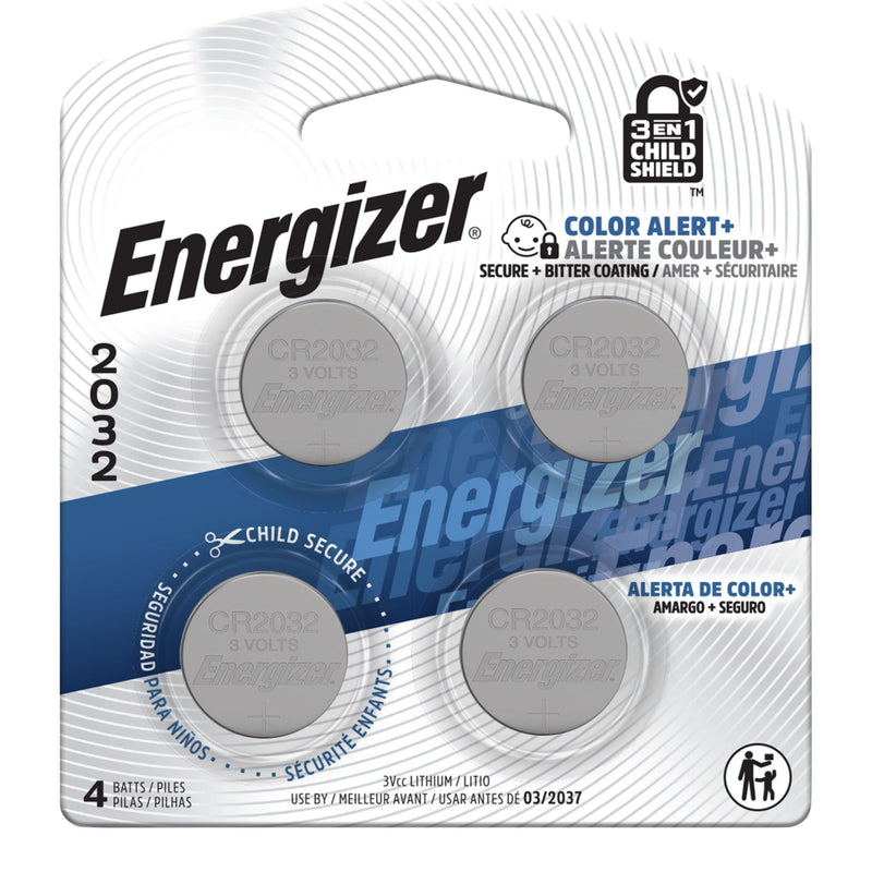 4-pk CR2032 3V / 3 Volt Lithium Coin Cell Batteries, Long Lasting Q9401