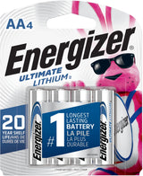 Ultimate Lithium AA Batteries, Long Lasting, All Purpose, 4-pk
