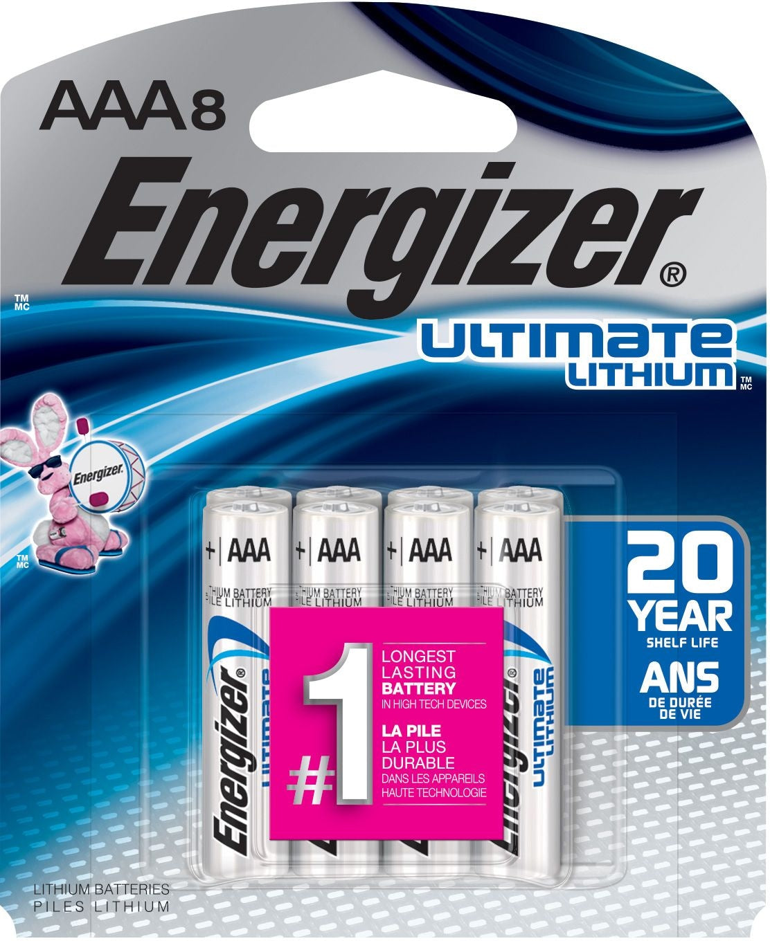 Ultimate Lithium AAA Batteries, 8-pk
