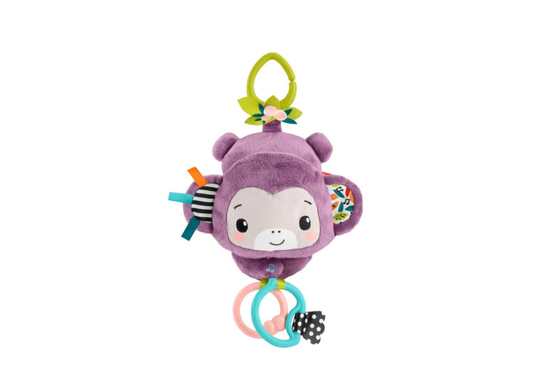 Sing n Go Purple Monkey Plush Baby Stroller Sensory Toy For Newborns W9128