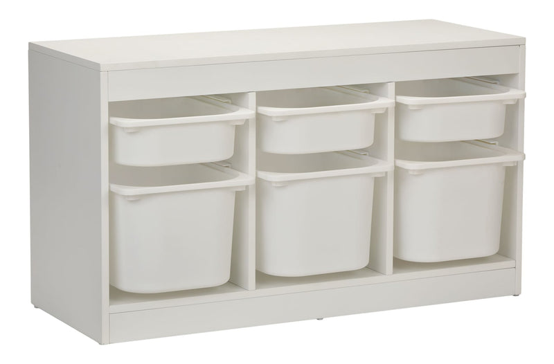 6-Bin Stackable Pull Out Organizer, White T3107