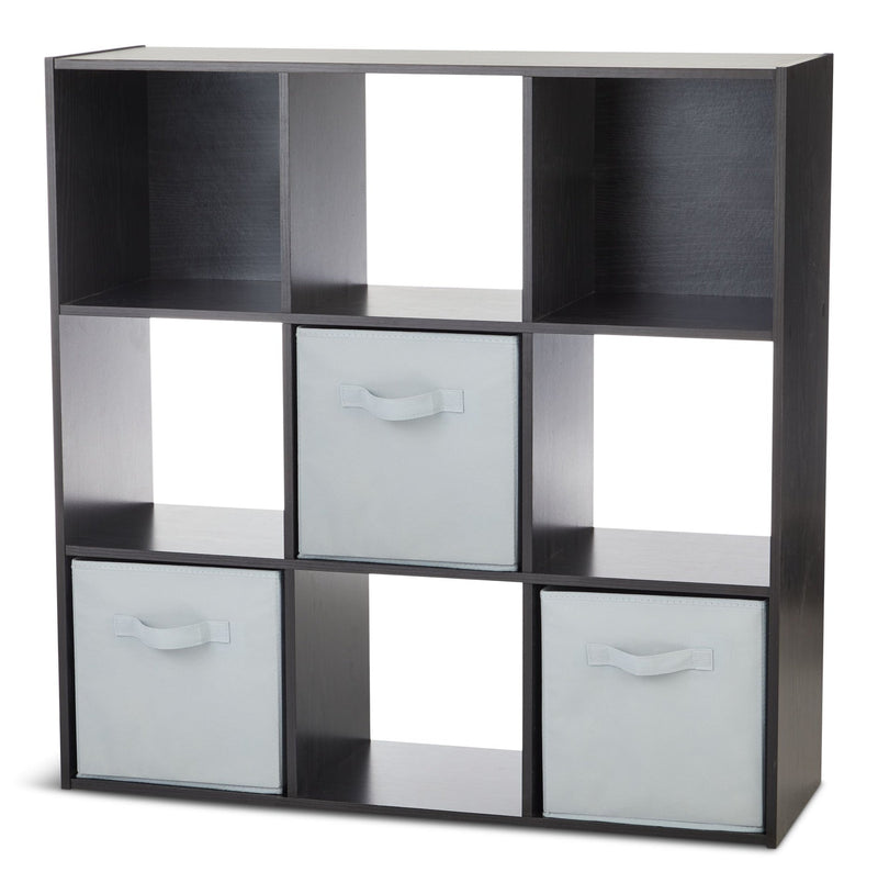 9-Cube Storage Organizer, Bookcase/Bookshelf, Black Oak Finish C9947