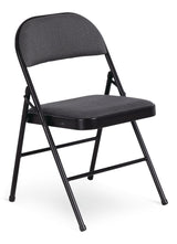 Fabric Folding/Compact Chair, Grey Fabric & Black Frame