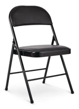 Vinyl Padded Seat Folding Chair, Black