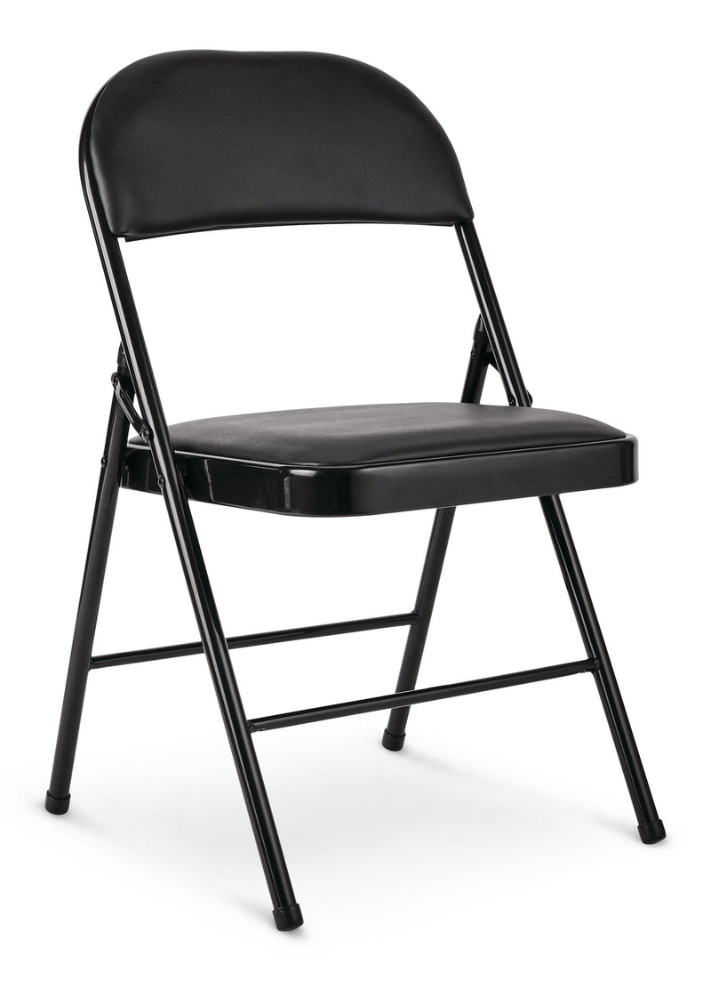 Vinyl Padded Seat Folding Chair, Black J825