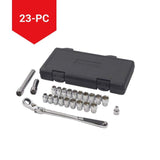 Pass-Thru 3/8-in Drive Socket Set 23-pc, SAE/Metric