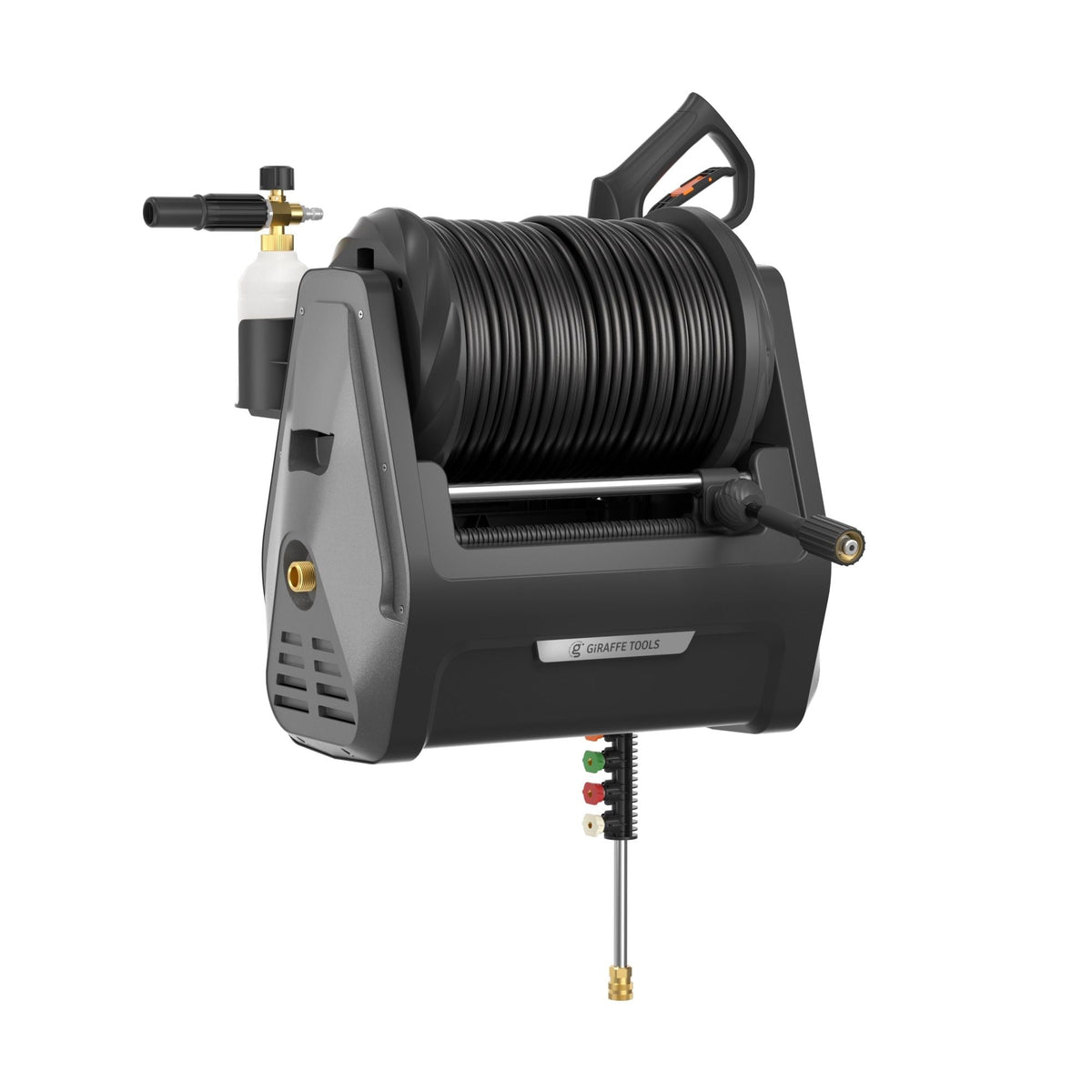 Grandfalls G30 Wall Mounted 2100 PSI 2.2 GPM Brushless Retractable Electric Pressure Washer with 100-ft Hard Hose