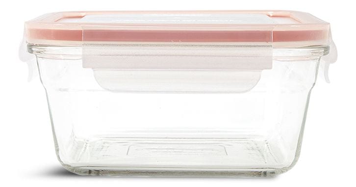Square Glass Leakproof Food Storage Container with Lid, 900-mL