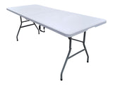 6-in White Folding Table with Easy Open/Close