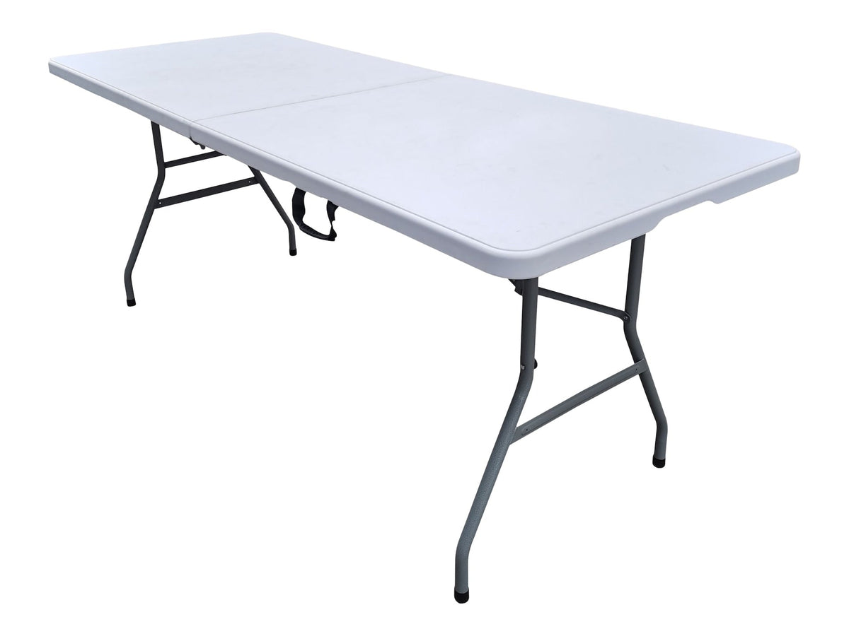 6-in White Folding Table with Easy Open/Close
