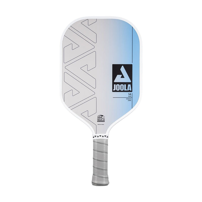 Zone Hybrid Fibreglass & Carbon Fibre 14mm Pickleball Paddle with Feel-Tec Grip, USAPA Approved, White/Blue R6364