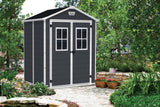 Manor Resin Outdoor Storage Shed with Fixed Window, Grey, 6-ft x 5-ft