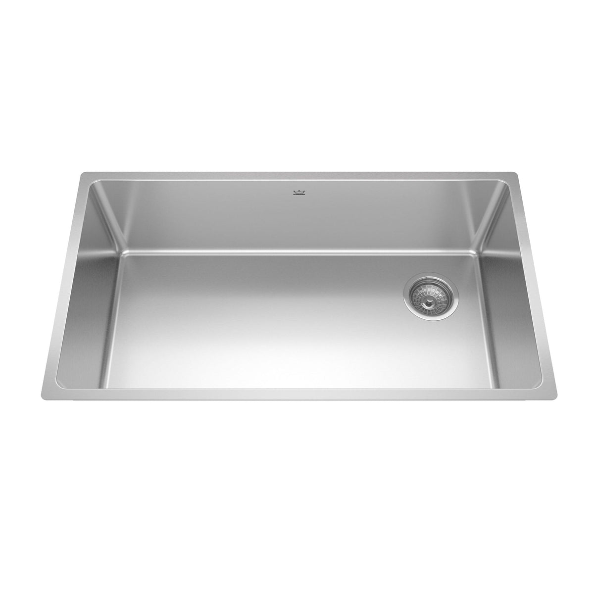 Brookmore Undermount Single Bowl Off Set Waste Kitchen Sink, 32.5-in x 18.1-in x 9-in, Stainless Steel