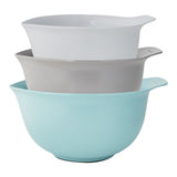 Plastic Mixing Bowl Set with Non-Slip Base, Assorted Sizes, 3-pc