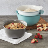 Plastic Mixing Bowl Set with Non-Slip Base, Assorted Sizes, 3-pc