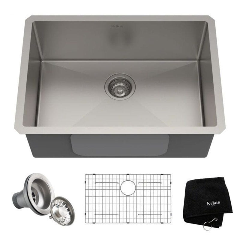 Standard PRO Undermount Stainless Steel Single Bowl Kitchen Sink, 26x18x10-in D4849