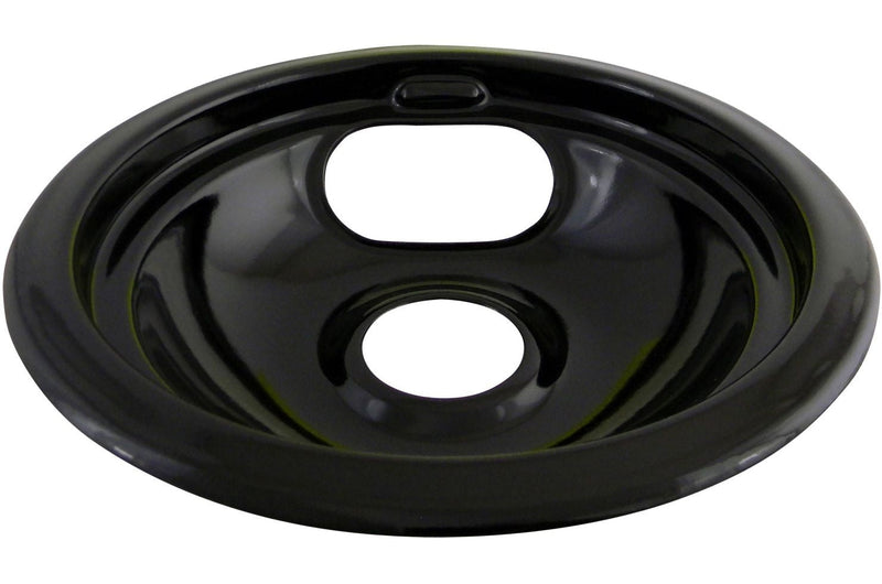 62244 Porcelain Stove Drip Pan with Trim Ring, Dishwasher Safe, Black, 8-in U1370