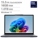 Lenovo IdeaPad Slim 3i Copilot+ PC 15.3-in. Touchscreen Laptop, Intel Core Ultra 7 355 - 16GB RAM, 1TB SSD