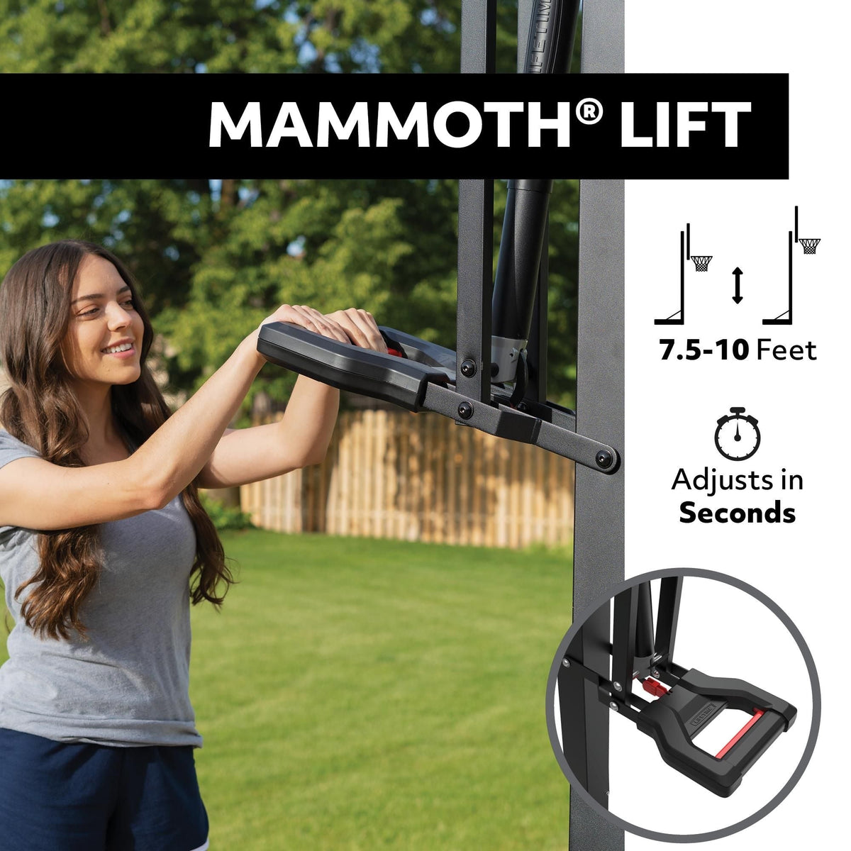 Lifetime Mommoth Bolt Down Basketball Hoop with 72-in Tempered Glass