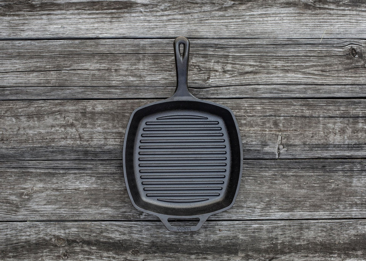 Lodge Seasoned Cast-Iron Grill Pan, 10.5-in (26 cm)