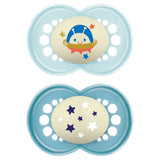 Matte Non-Deco Pacifier, 6-16 Months, Boy, 2-pk