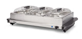 3-Tier Buffet Server/Food Warmer with Warming Tray, Stainless Steel, 300W