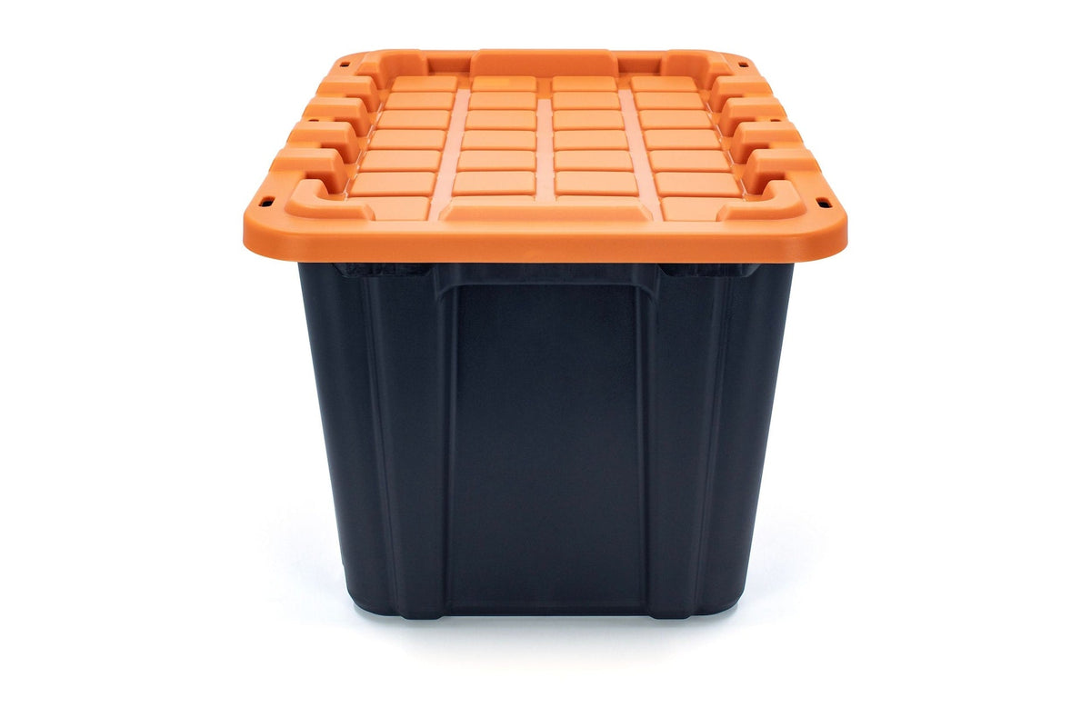 102-L Heavy-Duty Orange/Black Storage Tote