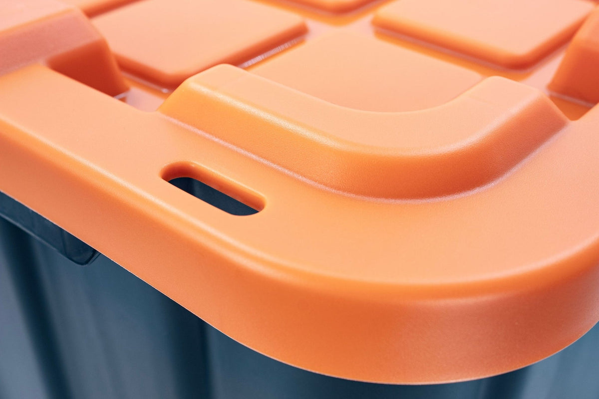 102-L Heavy-Duty Orange/Black Storage Tote