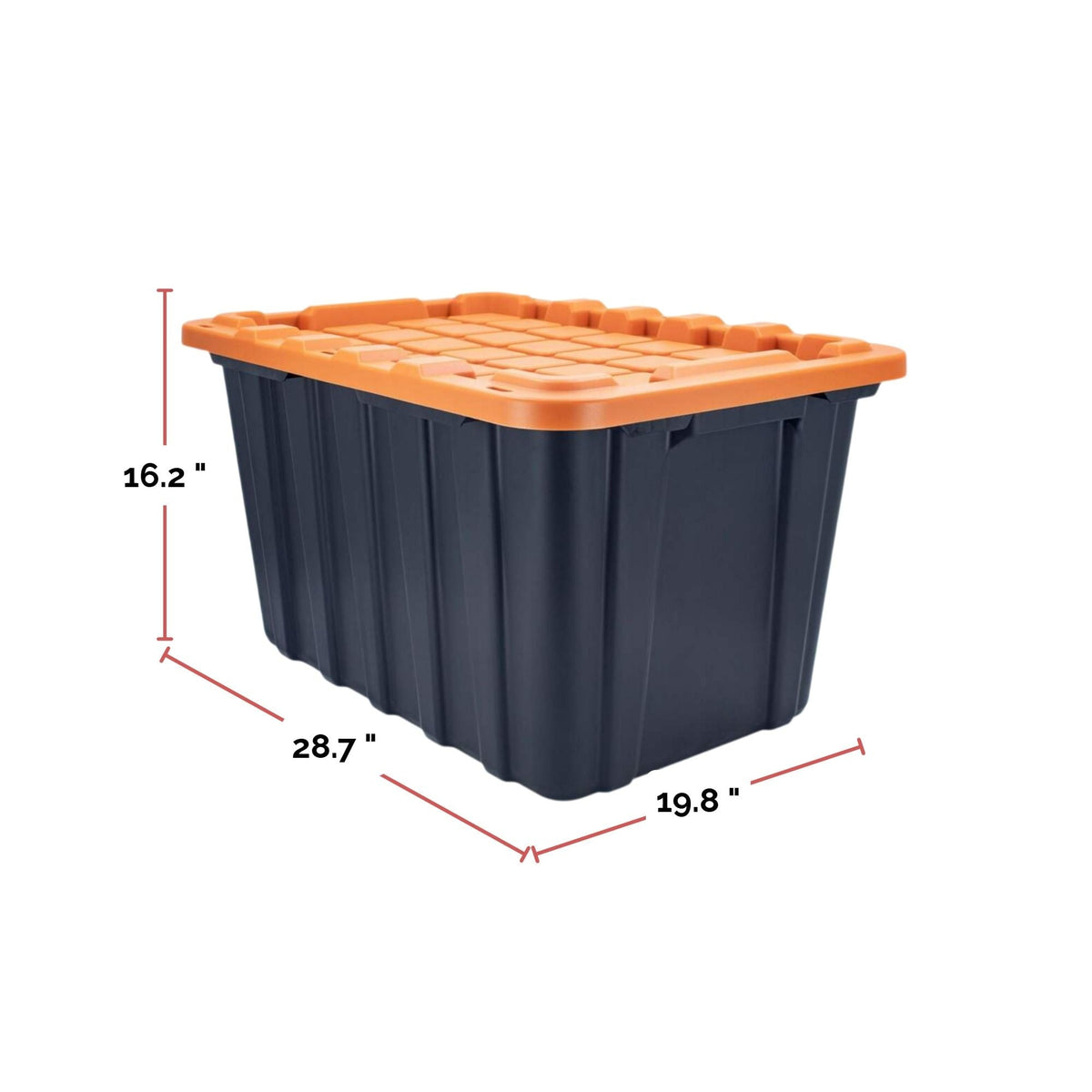 102-L Heavy-Duty Orange/Black Storage Tote