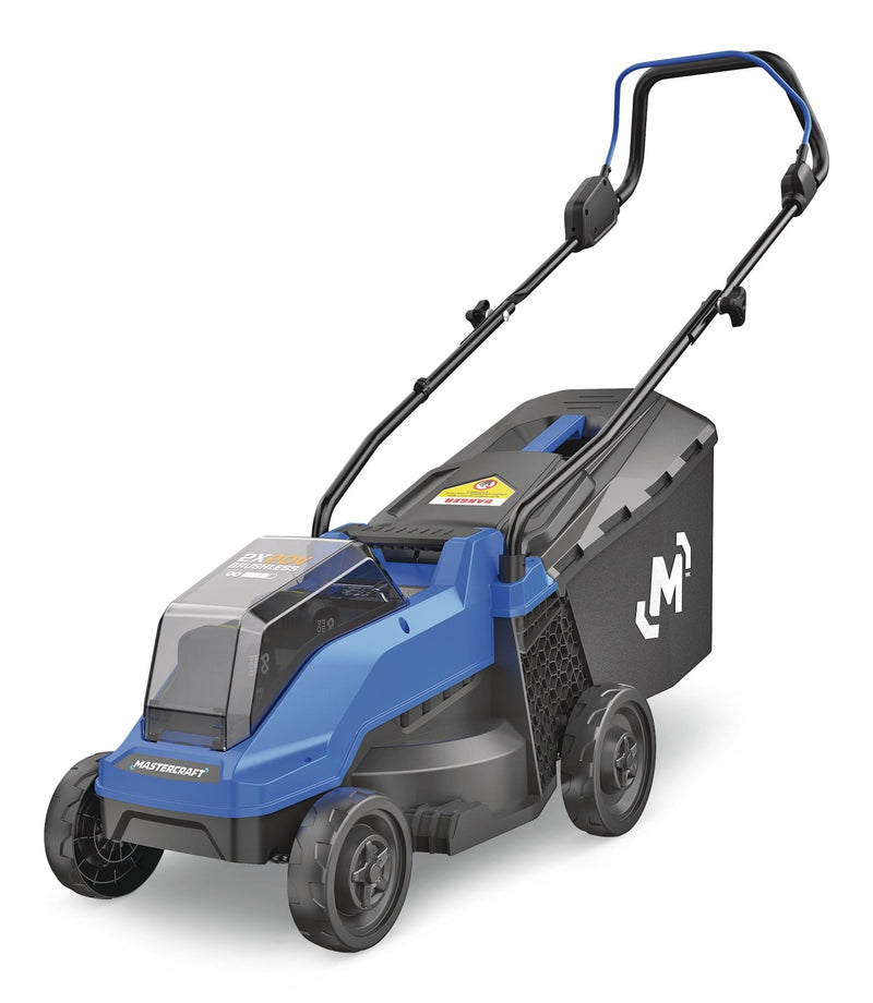 2 x 20V Cordless 14-in Brushless Push Lawn Mower Kit with 2 4 Ah Batteries and Charger Q2457