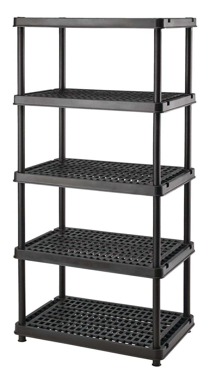 5-Shelf Resin/ Plastic Storage Rack/ Shelving Unit, 36 x 24 x 72-in T2347