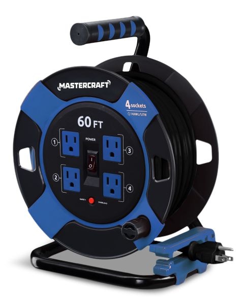 60-ft 10A Retractable Extension Cord Reel