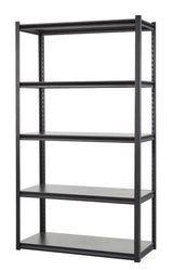 Adjustable 5-Shelf Steel Metal & Wood Storage Rack / Shelving Unit, 41 x 18 x 72-in