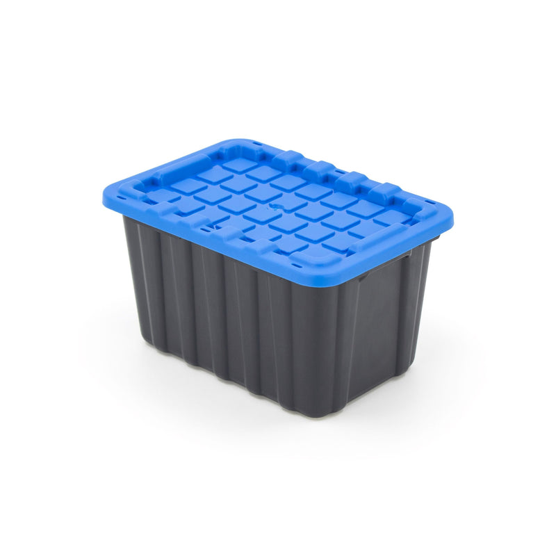 Tiny Heavy Duty Stackable Storage Tote with Lid, Black O1485