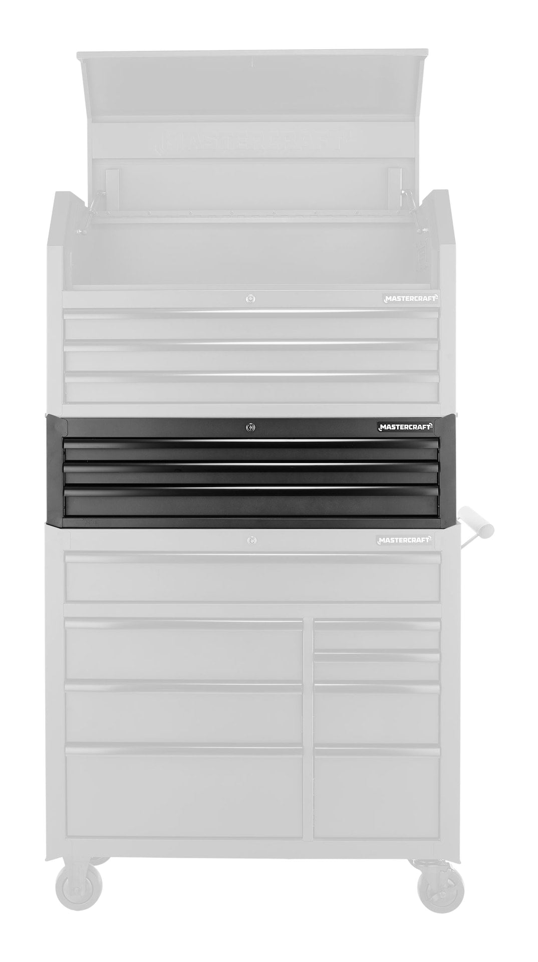 Tool Storage Mid-Chest, 3 Drawer, 41-in, Black