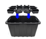 Tote Insert Tray with Carry Handle, Black, 2-pk