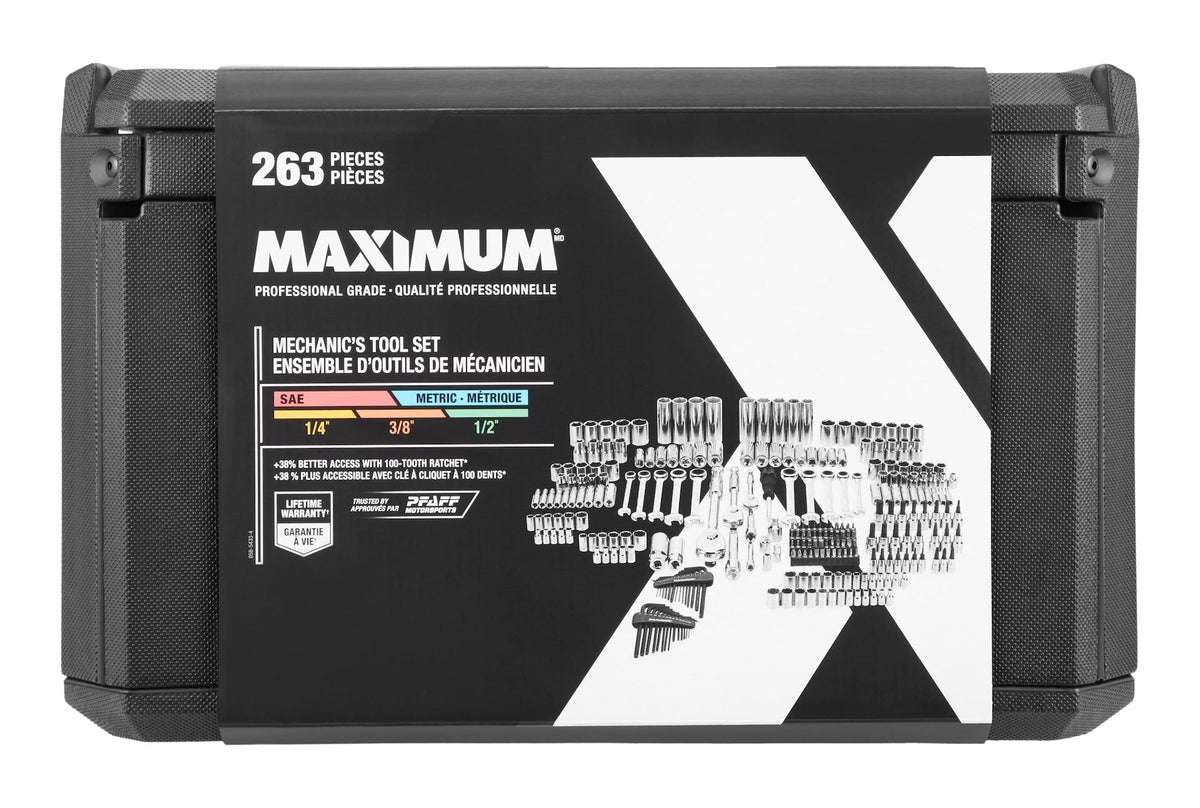 MAXIMUM 263 Piece Socket Set, 3 Drawer Case