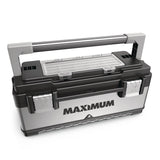 MAXIMUM Portable Plastic & Metal Tool Box with Removable Tray & Organizer, Black, 20-in