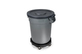 MAXIMUM Universal Commercial Heavy-Duty Resin Garbage Can Dolly, Black